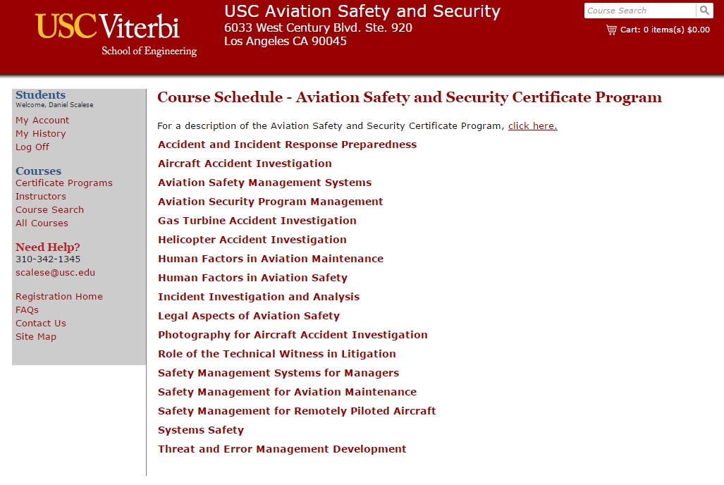 Online Registration Walkthrough USC Viterbi Aviation Safety & Security