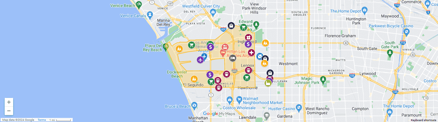 LAX - Inglewood Interactive Google Map